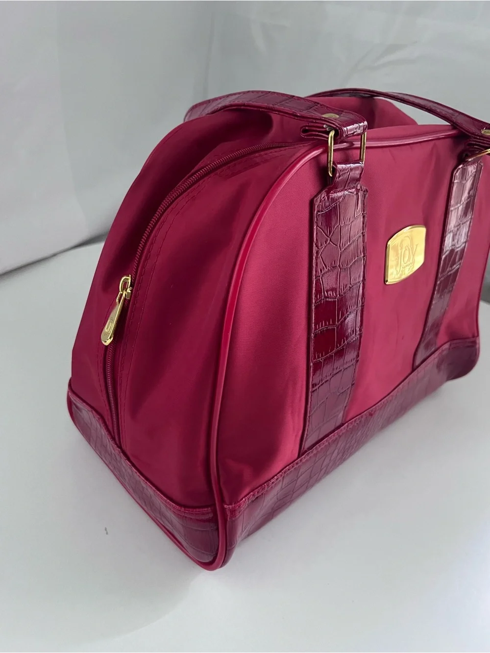 Joy Mangano Red Croc-Embossed Satchel Bag